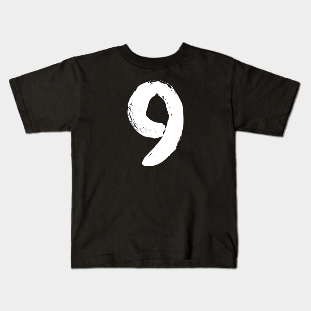 Number 9 Kids T-Shirt by Erena Samohai